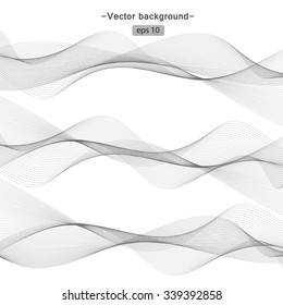 Set of abstract grey wave design