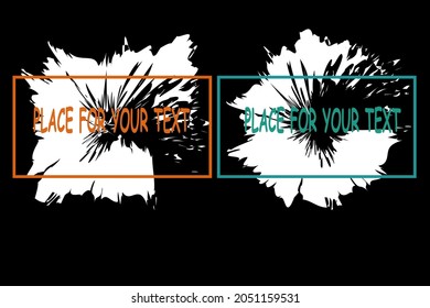 Set of abstract grunge artistic element. Modern frame background for text, phrase, elements. Vector texture for design posters, business cards, postcards, labels, text and inscriptions. Vintage form.