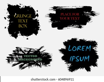 Set of abstract grunge artistic element. Modern frame background for text, phrase, elements. Vector texture for design  posters, business cards, postcards, labels, text and inscriptions. Vintage form.