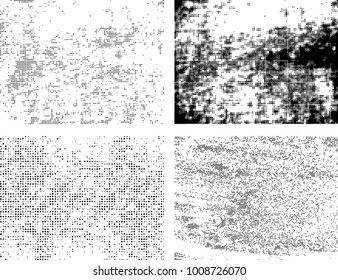 Set of abstract grunge background with halftone dots. Distressed texture. Vector illustration.