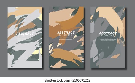 Set of abstract grunge background paintbrush.Eps10 Vector