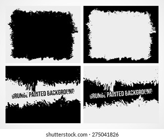 Set of abstract grunge frame texture background and banner. Vector illustration