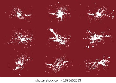 set of abstract grunge ink splat in vector eps 10
