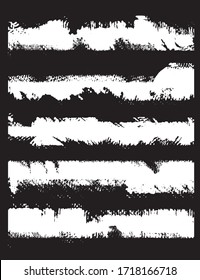 Conjunto de líneas de grifo abstractas. Marcas blancas del rodillo. Rasgos de pinturas con pinceladas secas