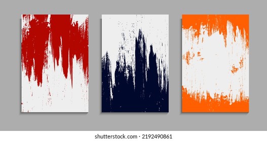 Set Of Abstract Grunge Scratch Texture In White Background A4 Template