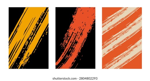 Set Of Abstract Grunge Scratch Texture Background A4 Template
