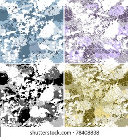Set of abstract grunge seamless pattern