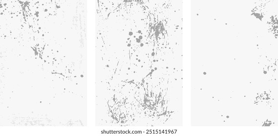 Conjunto de texturas abstractas grunge con salpicaduras y patrones ásperos, perfecto para agregar una sensación de angustia y vintage a los diseños. Ilustración vectorial