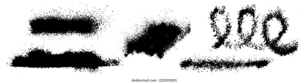 set of abstract grunge-style spots and lines isolated on a white background. spots can be used as an abstract background, lines can be used for highlighting and underlining. stock vector illustration.