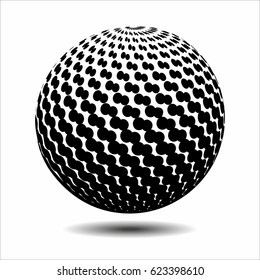 Set abstract halftone 3D spheres. Dotted spot vector design elements.