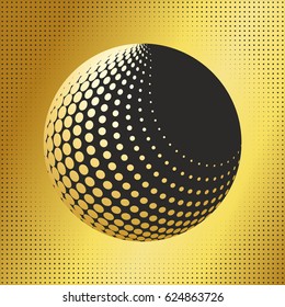 Set abstract halftone 3D spheres. Dotted spot vector design elements.