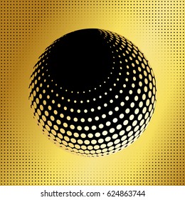 Set abstract halftone 3D spheres. Dotted spot vector design elements.