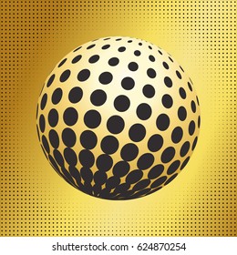 Set abstract halftone 3D spheres. Dotted spot vector design elements.