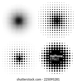 Set of Abstract Halftone Backgrounds. Vector illustration