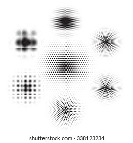 Set of Abstract Halftone Backgrounds. Vector illustration