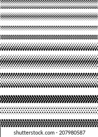 Set of abstract halftone borders. Vector illustration. 