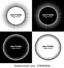 Set of  Abstract Halftone Circles, Logo Design Elements, vector illustration 