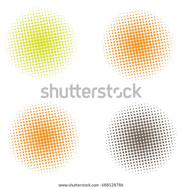 Set of Abstract\
Halftone Circles Logo, halftone dots pattern,  vector illustration\
colorful round shape.