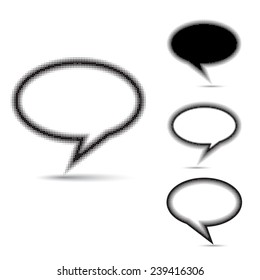 Set of abstract halftone design elements. Vector illustration 