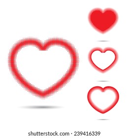 Set of abstract halftone design elements. Vector illustration 