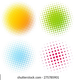 Set of Abstract Halftone Design Elements. Vector illustration.