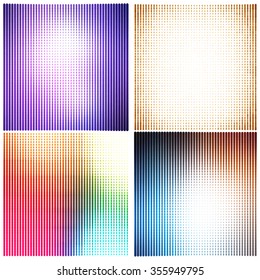set of Abstract Halftone Design Elements, vector illustration