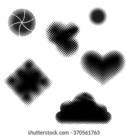 Set of Abstract Halftone Design Elements, vector illustration, logo
