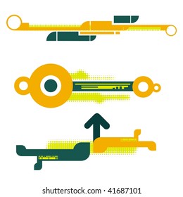 A set of abstract halftone design elements, vector series.