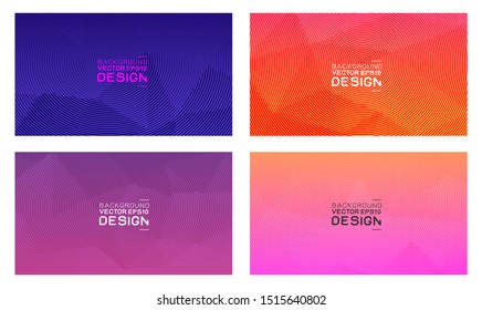 Set of abstract halftone and dots texture on gradient background. Vector illustration.