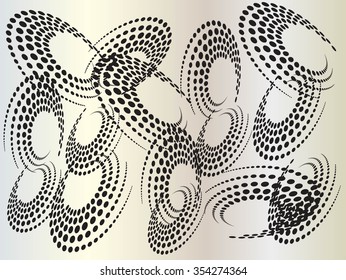 Set of Abstract Halftone Logo Design Element, vector illustration