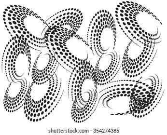 Set of Abstract Halftone Logo Design Element, vector illustration