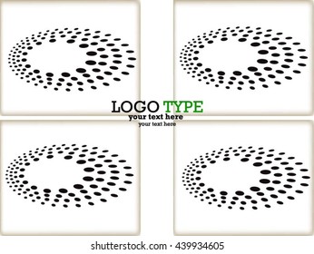 Set of Abstract Halftone Logo Design Element, vector illustration