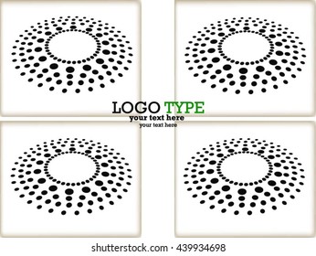 Set of Abstract Halftone Logo Design Element, vector illustration