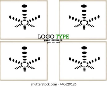 Set of Abstract Halftone Logo Design Element, vector illustration