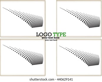 Set of Abstract Halftone Logo Design Element, vector illustration