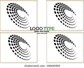 Set of Abstract Halftone Logo Design Element, vector illustration