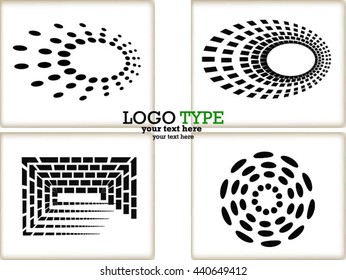 Set of Abstract Halftone Logo Design Element, vector illustration