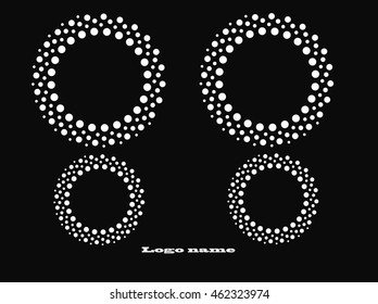 Set of Abstract Halftone Logo Design Element, vector illustration