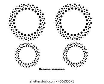 Set of Abstract Halftone Logo Design Element, vector illustration