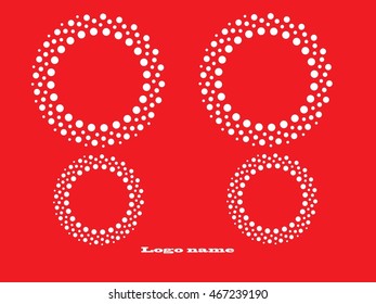 Set of Abstract Halftone Logo Design Element, vector illustration