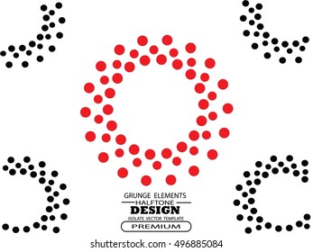 Set of Abstract Halftone Logo Design Element, vector illustration