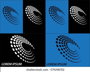  Set Of Abstract Halftone Logo Design Element