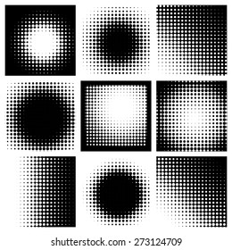 Set of Abstract Halftone Vector Backgrounds. Vector illustration