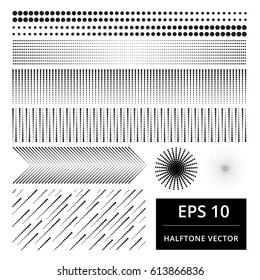 set of abstract halftone vector design element