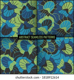 Set of abstract hand draw seamless patterns