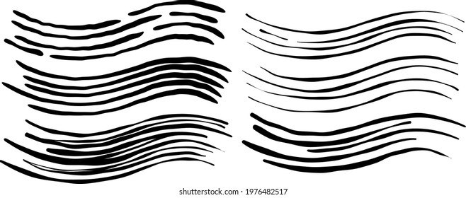 Set of abstract hand drawn art. Sketch graphic design isolated on white background.