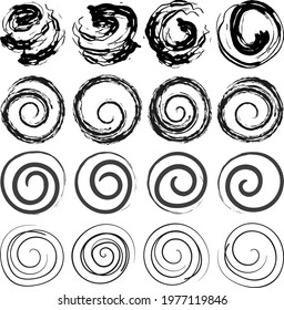 Set of abstract hand drawn art. Sketch graphic design isolated on white background.