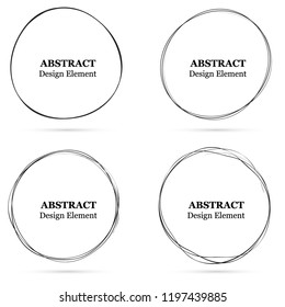 Set of abstract hand drawn circles for your design. 
Scribble circle lines vector. Black circular doodle isolated on the white background. 
Vector abstract logo design element.