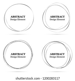 Set of abstract hand drawn circles for your design. 
Scribble circle lines vector. Black circular doodle isolated on the white background. 
Vector abstract logo design element.