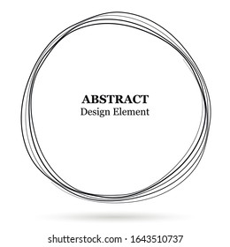 Conjunto de círculos abstractos dibujados a mano para su diseño. Secuencia vectorial de líneas de círculo. Doodle circular negro aislado en el fondo blanco. Elemento de diseño del logotipo abstracto vectorial.